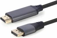 Кабель DisplayPort->HDMI Cablexpert 4K, 1.8м, 20M/19M, черный, экран, пакет CC-DP-HDMI-4K-6