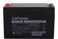 Аккумулятор свинцово-кислотный LA-435 4V 3.5Ah GoPower 00-00015320