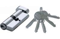 Цилиндр замка DORF ключ/барашек, английский, 5 ключей, никель, 35х45 мм 00-00005106