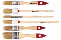 Набор из 6 кистей с деревянными ручками: флейцевые кисти 20, 25, 35мм, круглые кисти 20, 25мм, кисть художественная МASTER COLOR 30-0510