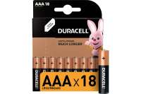 Батарейки Duracell, щелочные размера AAA, 18шт Б0014449