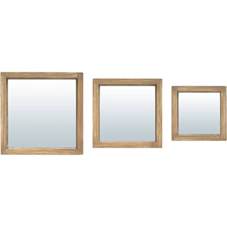 Комплект декоративных зеркал QWERTY Риччоне дерево 3 шт, 30x30 см, 25x25 см, 20x20 см 74066