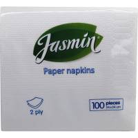 Бумажные салфетки Jasmin 2 слоя, 24x24 см, 100 шт. С100249
