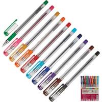Шариковая ручка Attache 10цветов/набор, с манжеткой, 0.6мм, 10 шт 894242