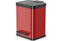 Мусорный контейнер Hailo Oko duo Plus M 2x9 л, сталь, красный, 0622-240
