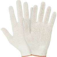 Трикотажные перчатки КОРДЛЕНД хлопок, 4-х нитка, белые, 10-й класс, M, 30-35 гр, без покрытия PER-00027