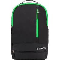 Универсальный рюкзак Staff STRIKE, 3 кармана, черный с салатовыми деталями, 45x27x12см, 270785
