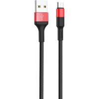Кабель USB 2.0 Hoco X26, AM/microBM, черно-красный, 1м 6957531080220
