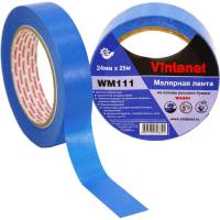 Малярная лента на основе рисовой бумаги Washi для четкого края VINTANET WM111, синяя, 24 мм х 25 м WM1112425