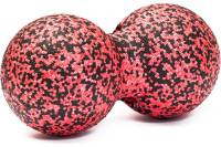 Сдвоенный массажный мяч для фитнеса, йоги и пилатеса URM розовый с черными точками, 12 см B00120
