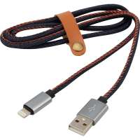Кабель USB - Lightning REXANT 2.4 А, 1 м, для iPhone джинсовая оплетка 18-4248