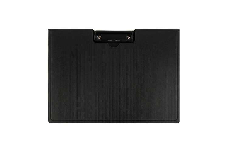 Горизонтальный планшет INFORMAT А4 пластик PP черный с крышкой с зажимом PPM31N/М