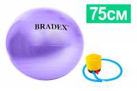 Мяч для фитнеса BRADEX ФИТБОЛ-75 SF 0719, с насосом, фиолетовый
