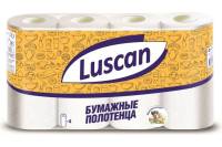 Бумажные полотенца Luscan 2-слойные, белые, 4 рулона по 12.5 метров 317396