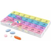 Таблетница-контейнер для лекарств и витаминов DASWERK 7 дней/4 приема, прозрачный 630845