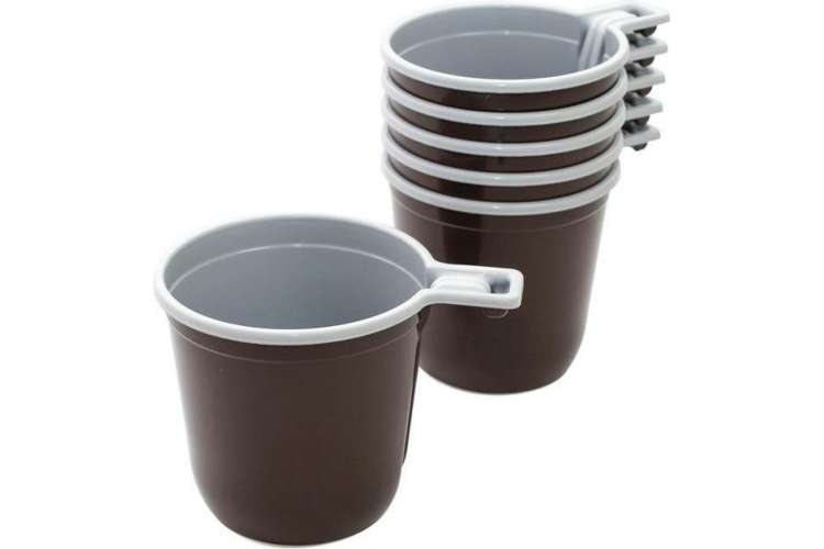 Кофейная чашка EUROHOUSE, 6 шт, 200 мл, коричневая 13496