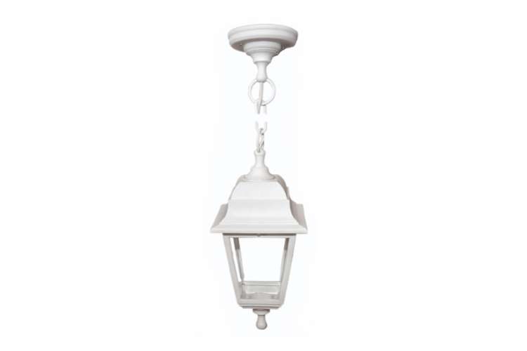 Подвесной светильник-фонарь APEYRON белый, 4-х гранный, прозрачное стекло 11-13БЕЛ