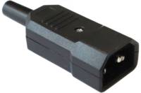 Электрическая кабельная вилка LANMASTER IEC 60320, C14, 10A, 250V, разборная, черная LAN-IEC-320-C14