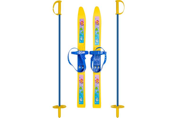 Детские лыжи Cicle Олимпик-спорт Мишки, 66 см, с палками 75 см 4630035334267