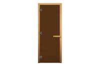 Стеклянная дверь Везувий бронза, матовая 1, коробка Осина О-1200043