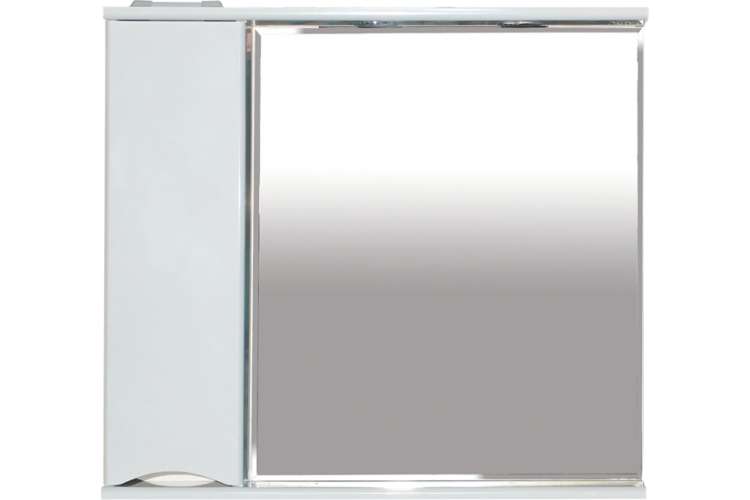 Зеркальный шкаф Misty Элвис-85 левый, белая эмаль П-Элв-01085-011Л