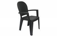 Пластиковый стул Протэкт Ротанг, высота 91 см, 59х52 см, Графит СПР Г
