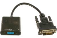 Переходник Cablexpert 25M/15F, длина кабеля 0,2м, черный, пакет A-DVID-VGAF-01