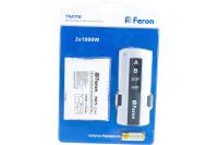 Дистанционный выключатель FERON TM75 230V 1000W 2-х канальный 30м с пультом управления, черное серебро 23344