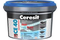 Затирка Ceresit Aquastatic СE 40 серая №07 ведро 2 кг 1/12 16377