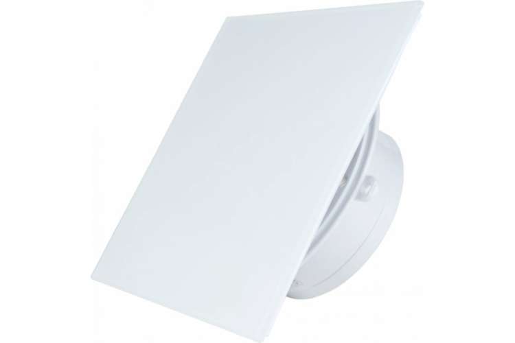 Вытяжной бесшумный вентилятор для ванной MMOTORS JSC ММР 100 стекло белый глянец, тонкий 0771