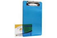 Доска-планшет BRAUBERG Energy малого формата 155x228 мм, А5 с прижимом, пластик, 2 мм, синяя, 232232