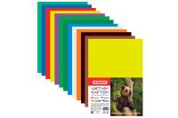 Немелованный цветной картон ПИФАГОР А4, 24 листа, 12 цветов, 200х283мм, 128012