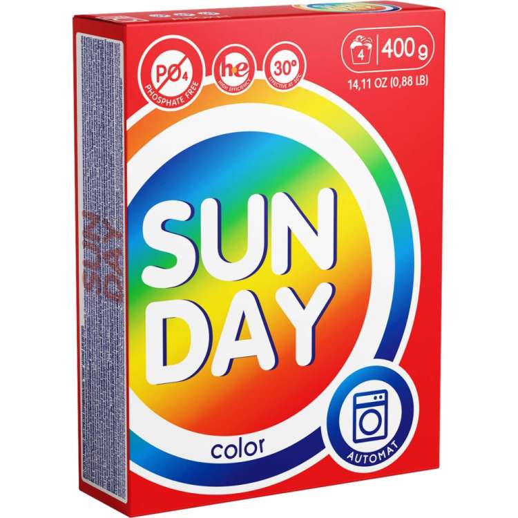 Стиральный порошок автомат Сонца 400г Sunday для цветного 86325