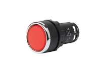 Нажимная кнопка Emas моноблочная красная, 22 мм, IP 40, 1НО+1НО MB101DK