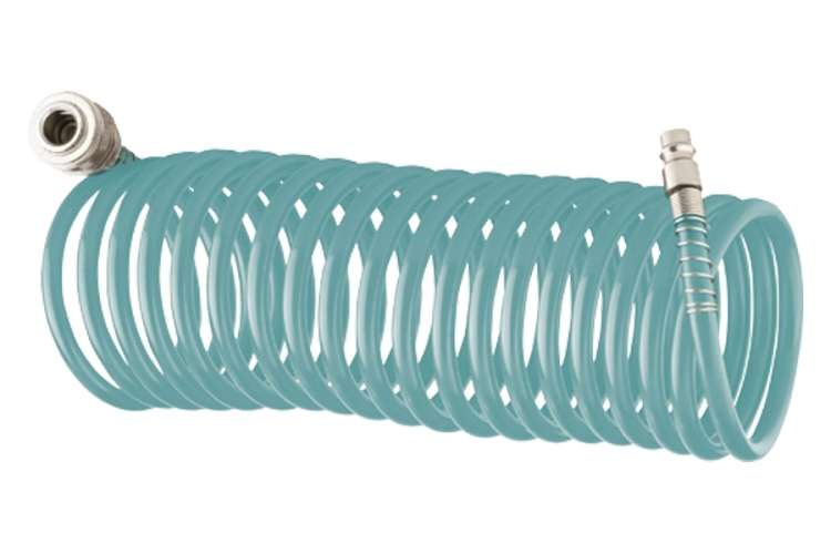 Полиуретановый спиральный шланг с быстросъемными соединениями (6х8 мм; 15 м) Stels 57009