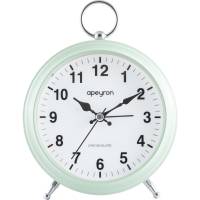 Часы-будильник Apeyron подсветка, салатовый, металл, диаметр 12.4 см, бесшумные MLT2207-511-7