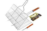 Большая решетка-гриль для стейков с вилкой BOYSCOUT + картонный веер 61301