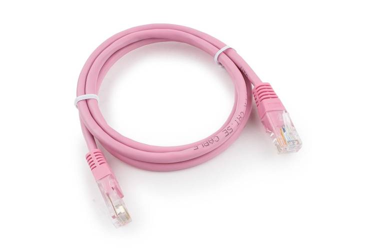 Патч-корд Cablexpert UTP PP12-1M/RO кат.5e, 1м, литой, многожильный розовый PP12-1M/RO