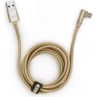 USB-кабель AM-microBM BYZ 1,2 метра, 2.4A, силикон, угловой, золото, 23750-X1mGL