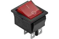 Клавишный выключатель duwi красный с подсветкой 4 контакта, 250В, 16А, ВКЛ-ВЫКЛ тип RWB-502, SC-767, 26840 6