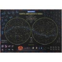 Карта BRAUBERG Звездное небо и планеты 101x69 см, с ламинацией, интерактивная, в тубусе 112371