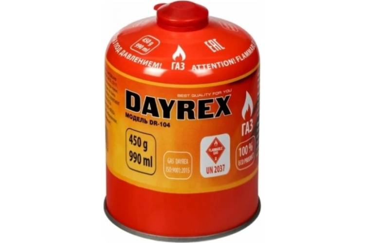 Резьбовой газовый баллон DAYREX-104 450 гр. 629936