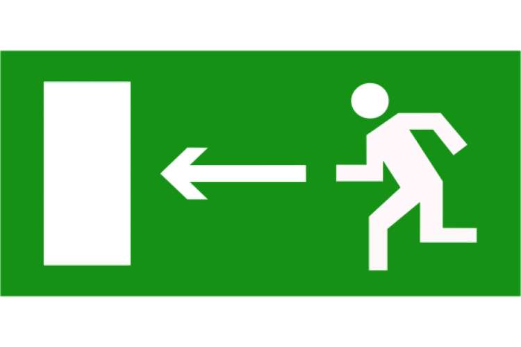 Знак безопасности БЕЛЫЙ СВЕТ BL-3015B.E04 "Направление к эвакуационному выходу налево" a14582