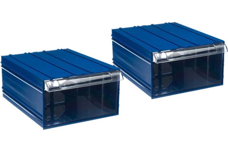 Пластиковый короб СТЕЛЛА-ТЕХНИК 260x364x150 мм, комплект 2 штуки С-510-2К, синий-прозрачный