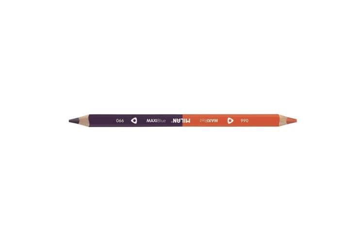 Цветные карандаши 12 шт в упаковке Milan MAXI 2 цвета трехграннные HB синий+красный 702612 966889
