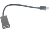 Переходник Cablexpert, miniDisplayPort - HDMI, 20M/19F, кабель 15 см, черный, пакет, A-mDPM-HDMIF-02