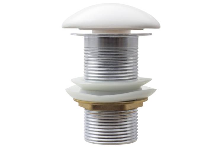 Донный клапан для умывальника MPF 1.1/4", клик-клак, без перелива, белая керамическая крышка ИС.110471