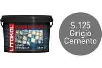 Эпоксидный состав для укладки и затирки мозаики и керамической плитки LITOKOL STARLIKE EVO S.125 GRIGIO CEMENTO 2.5 кг 485170003