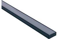 Накладной П-образный алюминиевый профиль для ленты Apeyron черный, 1м, ширина ленты до 10мм, комплект 08-05-ЧБ