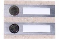 Интерьерная кнопка звонка Zamel сдвоенная, прямоугольная, нержавеющая сталь/бежевый, искусственный камень, 50 В PDK-250/2